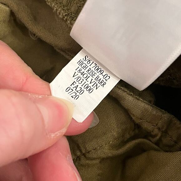 Gap Barrel Khaki High Rise Pants Womens 0 Army Green Cotton Twill Chino Utility - Picture 9 of 15